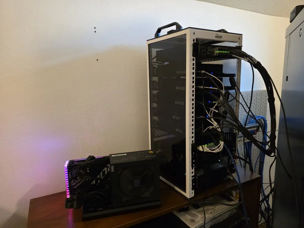 My mini rack in 2026 running proxmox and gpu passthrough