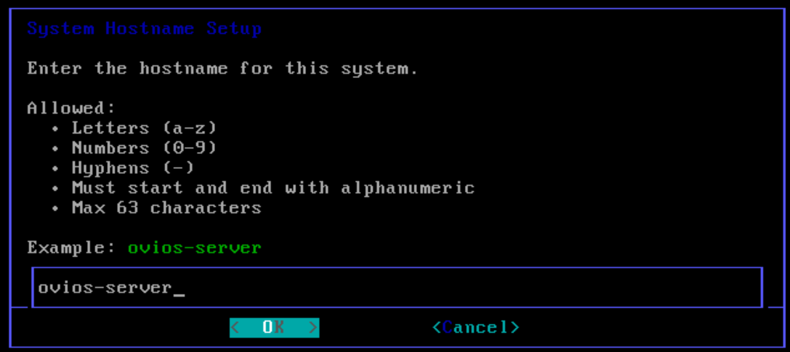 Name your ovios server