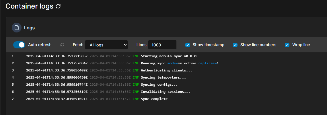 Nebula sync synchronizing pi hole instances
