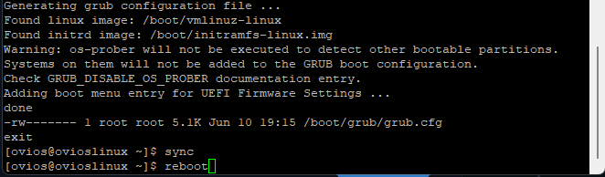 Running a sync and reboot