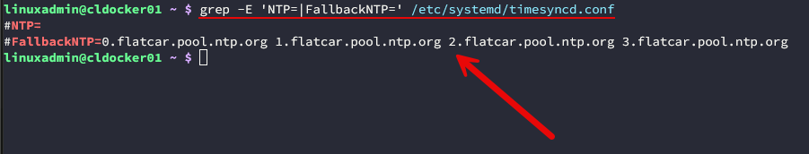 See which servers are configured in the time sync configuration