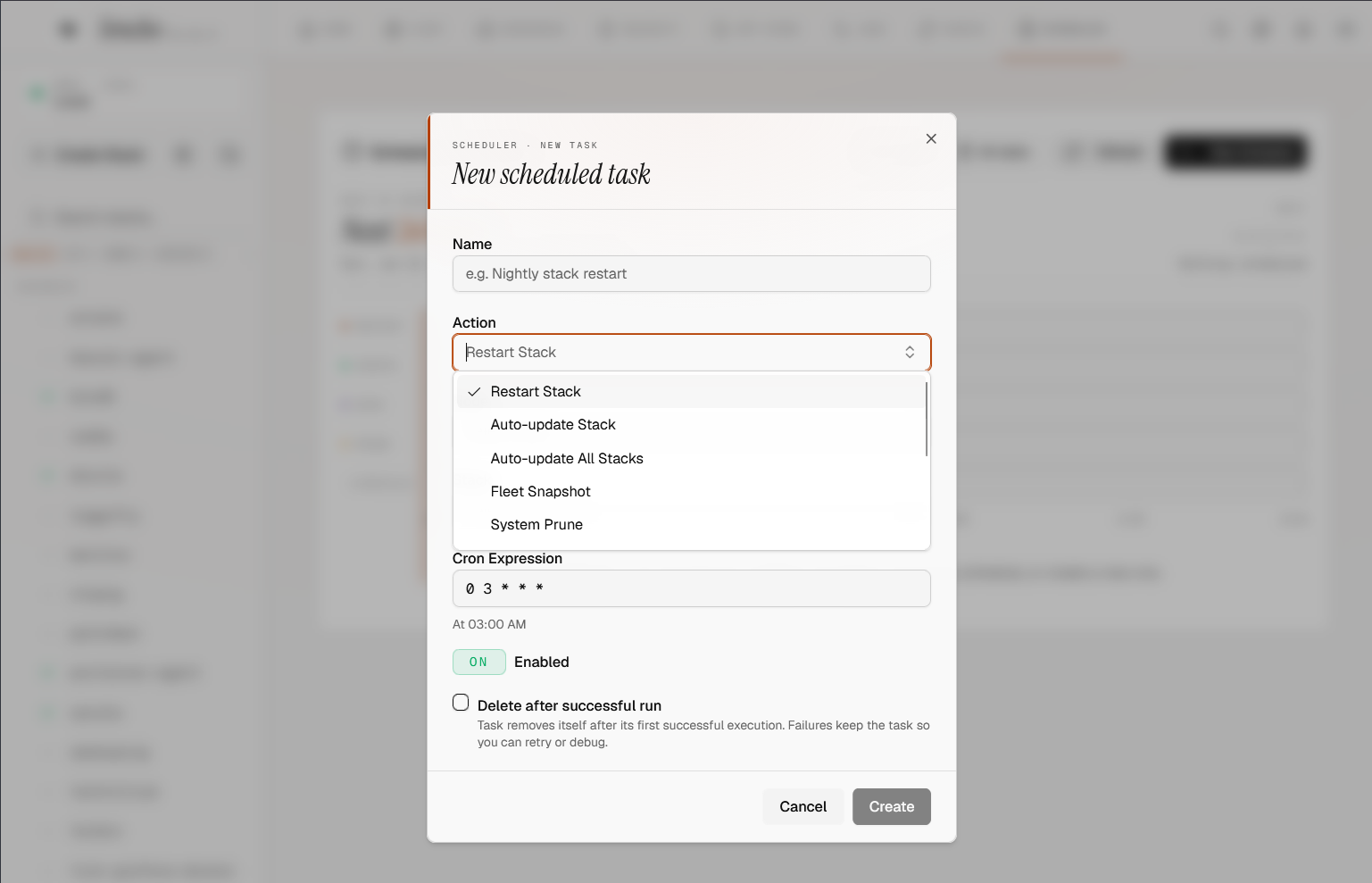 Sencho scheduled tasks for automation