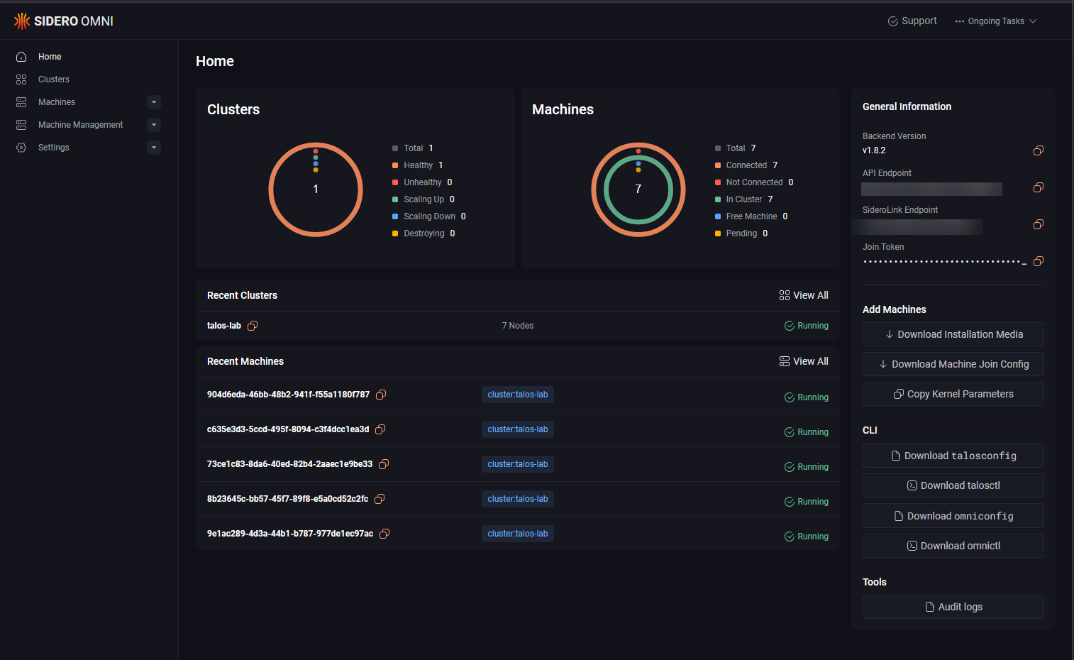 Sidero omni for managing talos linux kubernetes