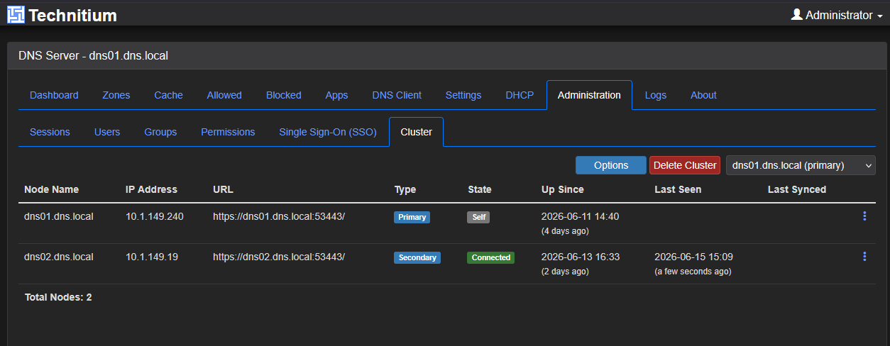 Technitium dns clustering