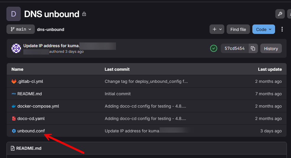 Unbound dns config in git
