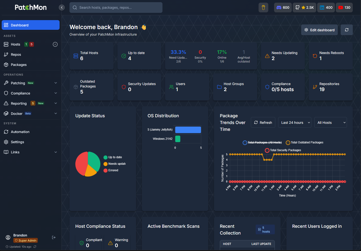Using patchmon to update linux servers