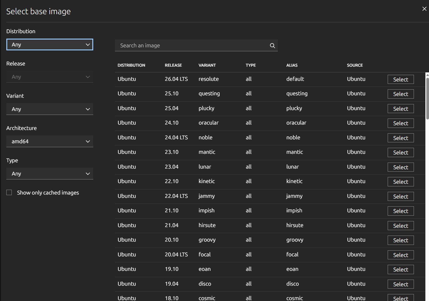 Viewing the base images for new lxd containers in microcloud