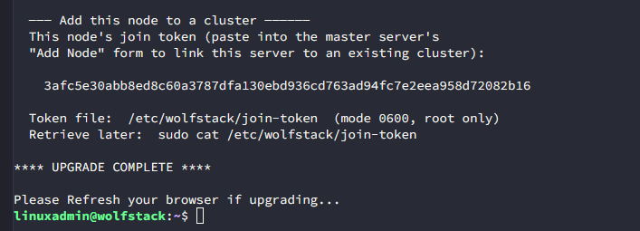 Wolfscale cluster node join token