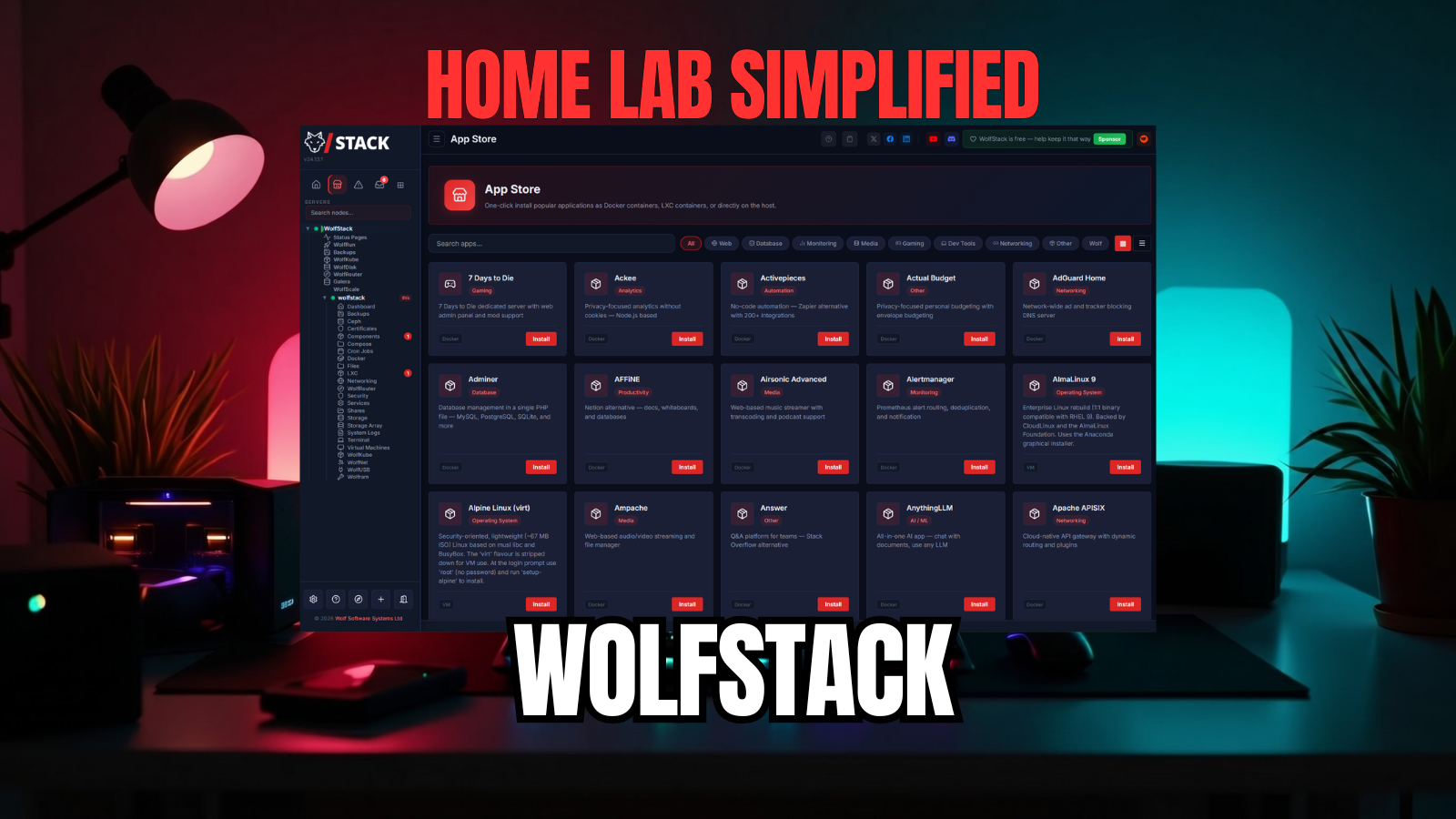 Wolfstack home lab simplified