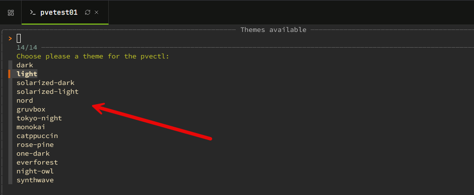 You can customize themes in pvectl