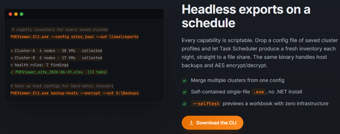 Cli tool for pveviewer