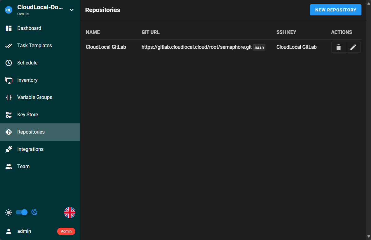 Ansible semaphore ui repos