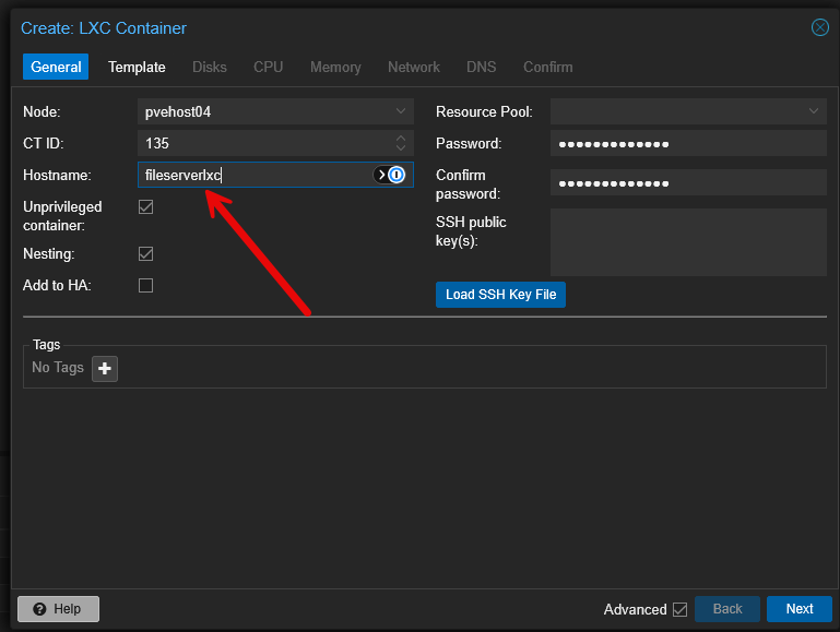 Choosing an intuitive and helpful hostname for proxmox lxc containers