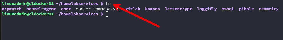 Docker compose folder structure