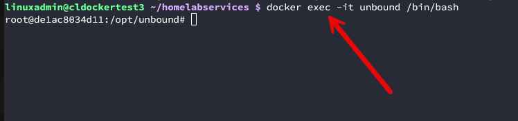 Execing into a container from the command line