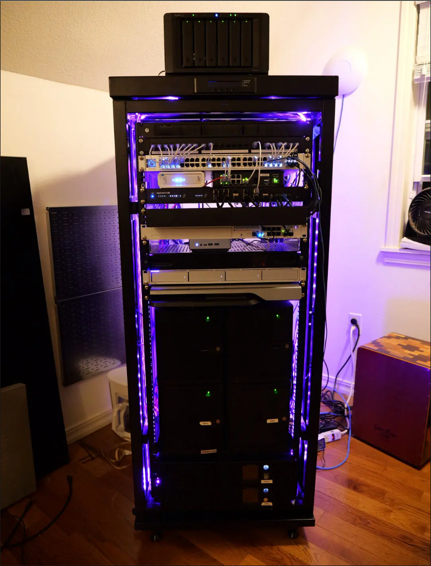 My 19 inch server rack in the home lab