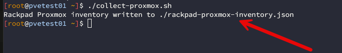 Rackpad scan of proxmox host finished successfully
