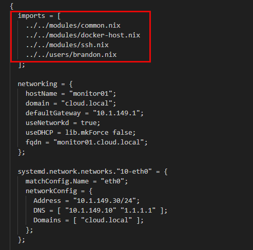 Splitting out config files and importing these depending on the server role