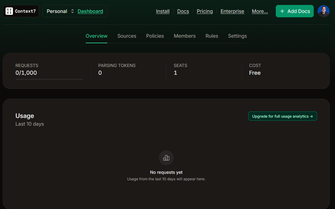 Upstash bot context 7 free api key