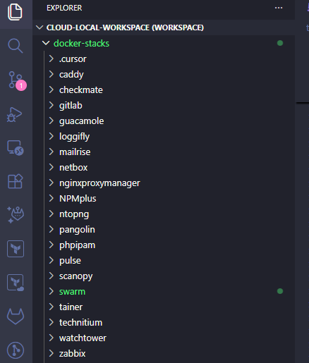 Viewing docker compose in a home lab repository housing docker compose configuration files