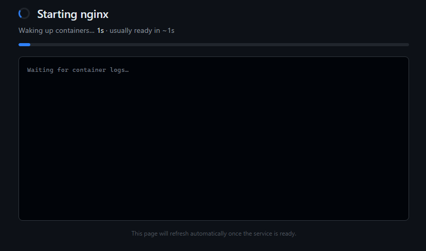 Dockerwakeup begins starting the nginx container