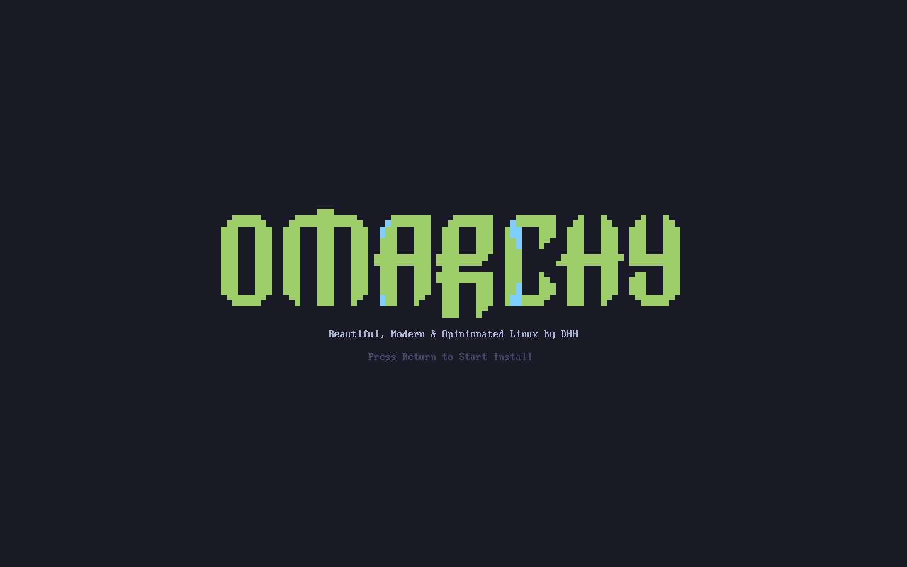 Beginning the installation of omarchy linux