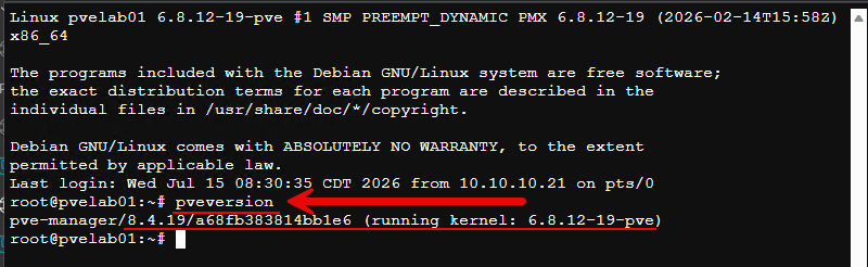 Checking the version of proxmox ve 8 for upgrade purposes