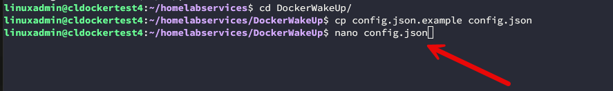Copying and creating the config.json file and edit