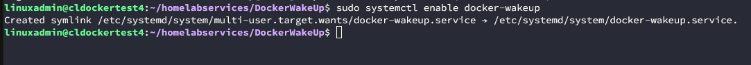 Enabling the dockerwakeup service to start at boot
