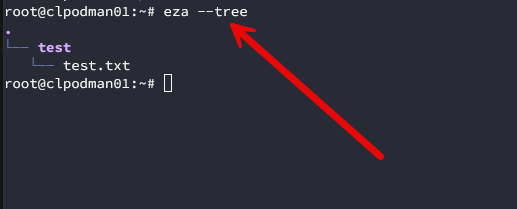 Eza tree listing in linux