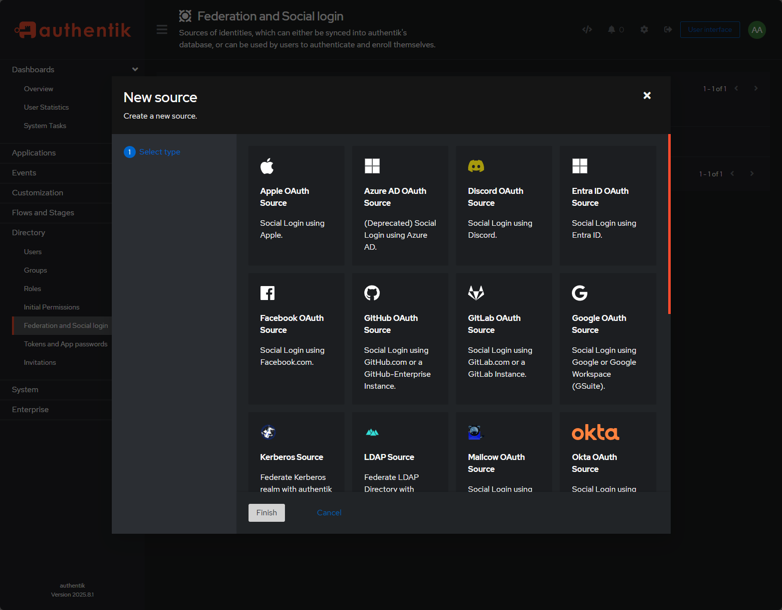 Federated social login with authentik