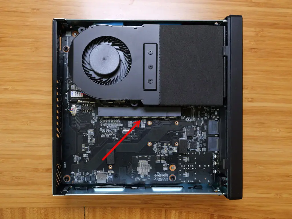 Full sized pci e slot for installing video cards or other devices