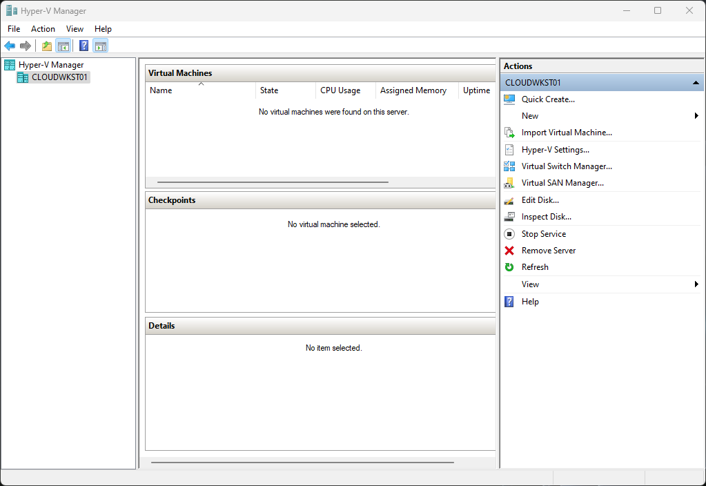 Hyper v manager tool for managing hyper v workloads