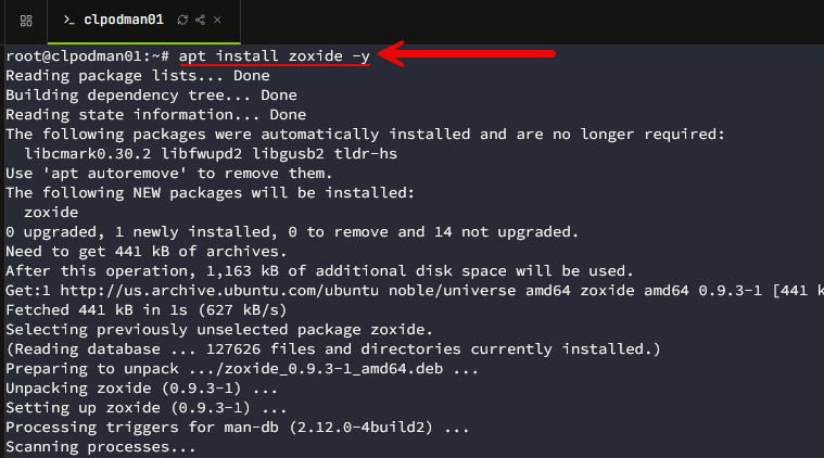 Installing zoxide in linux