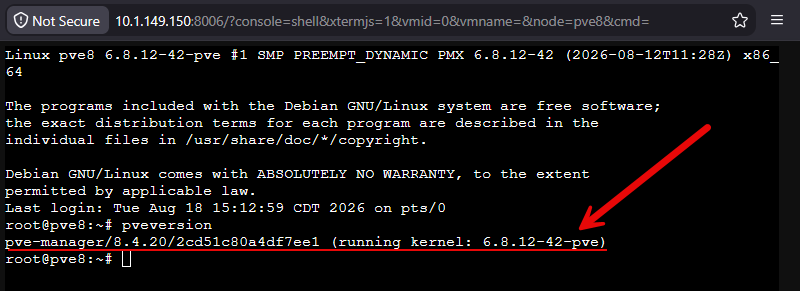 Latest proxmox ve server 8 release after updates