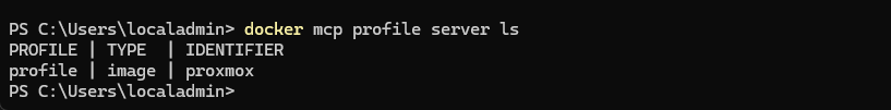 Mcp profile server ls command