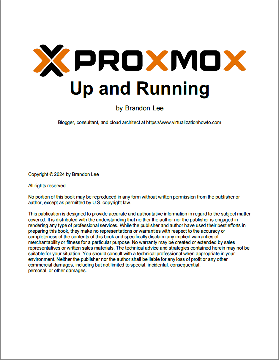 Cover of Proxmox Up and Running by Brandon Lee