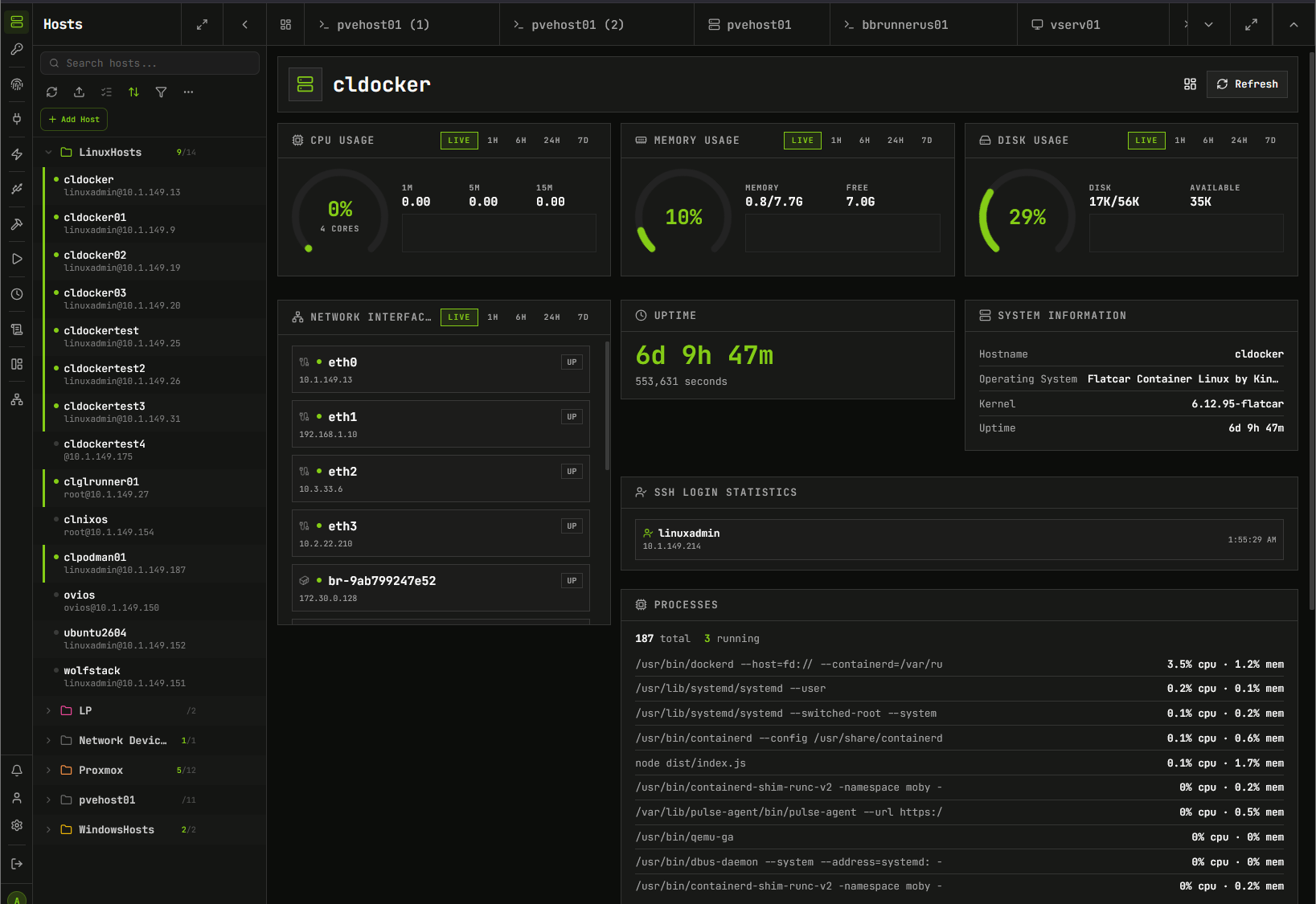 Resource view in termix