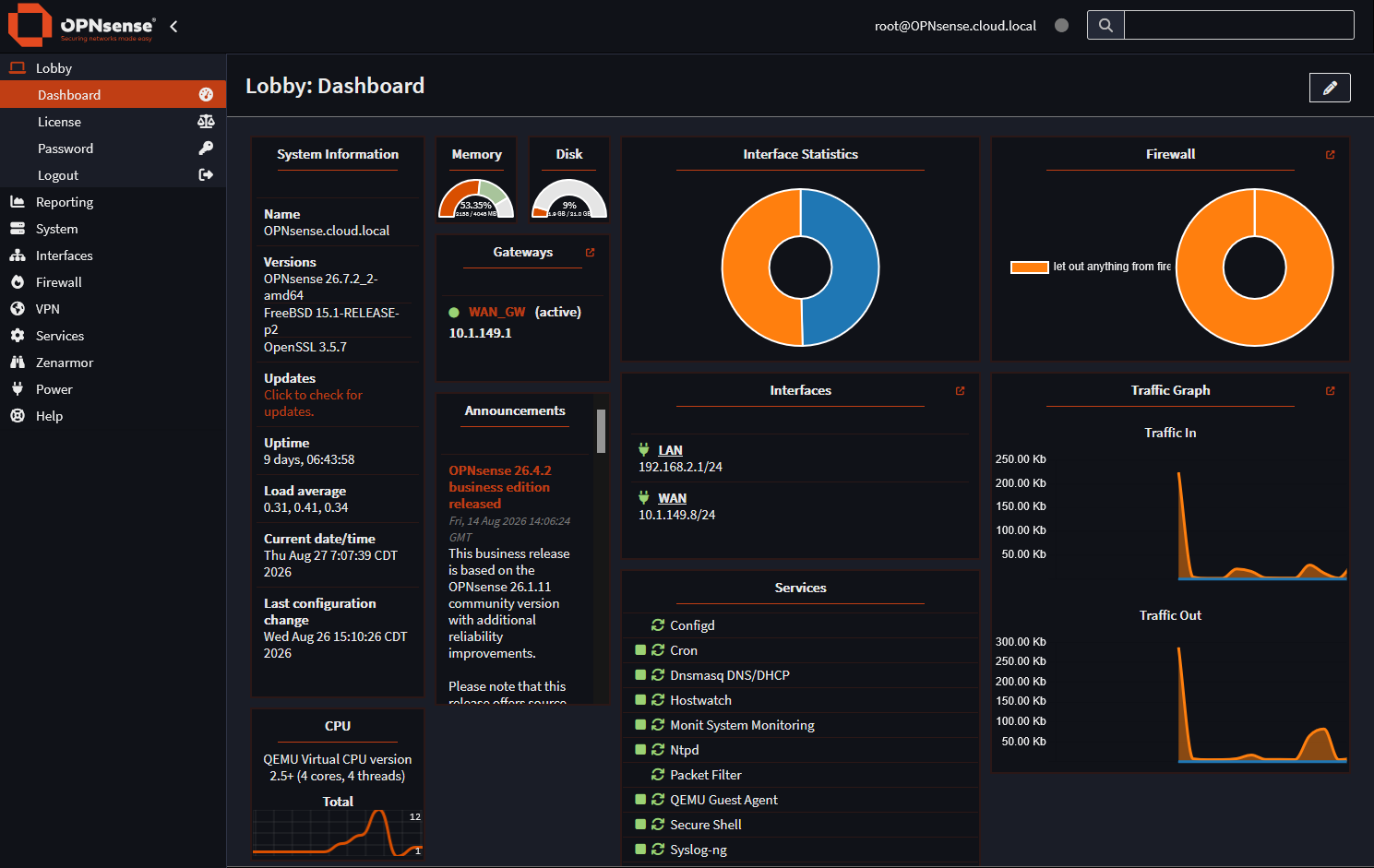 Running opnsense as a virtual appliance
