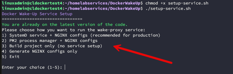 Running the setup script