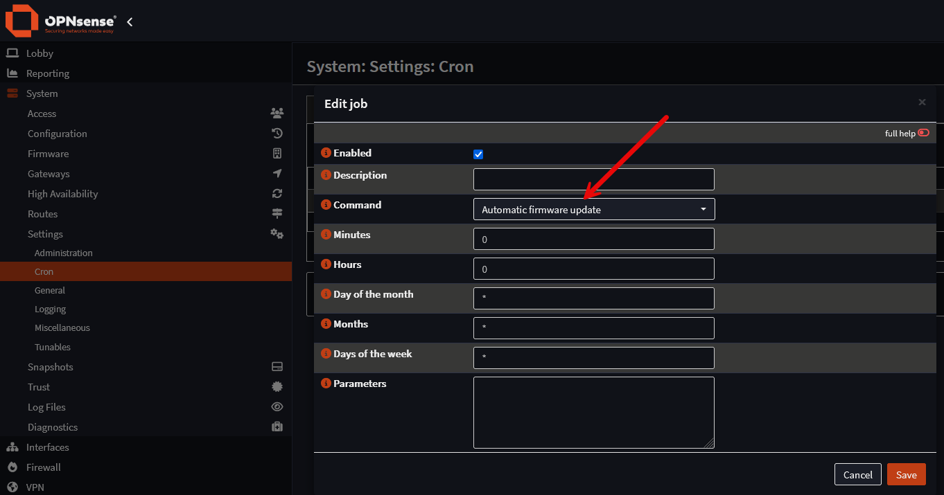 Setting up automatic opnsense firewall updates in the home lab