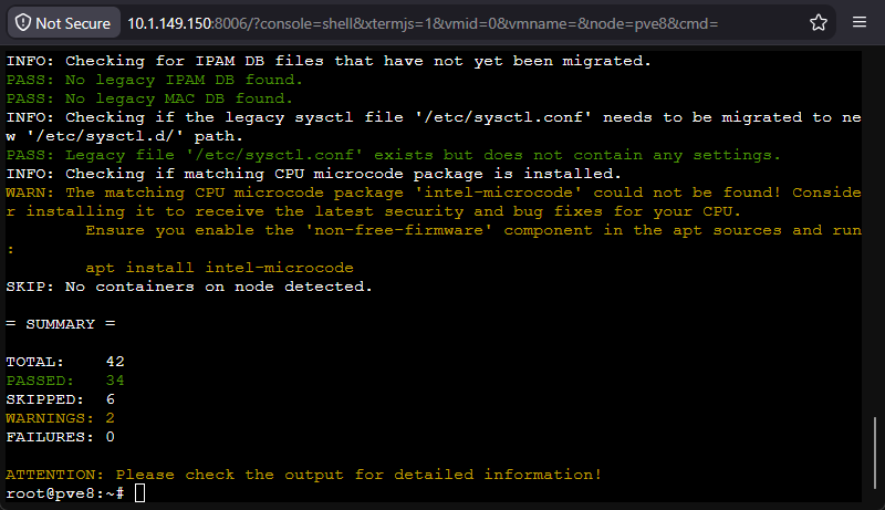 The test passed on the test box for an upgrade from pve 8 to 9