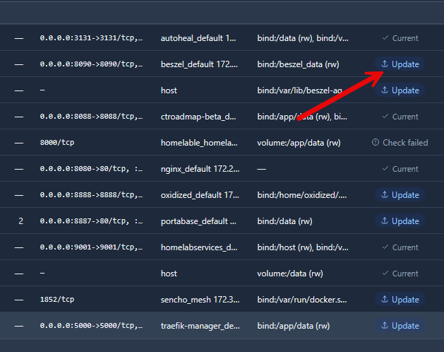 Updates available for home lab docker containers