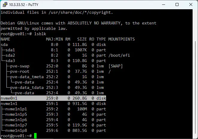 Viewing swap running on an nvme drive