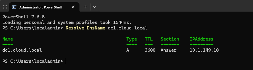 Windows resolve dnsname command