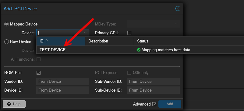 Adding a resource mapping to a proxmox virtual machine