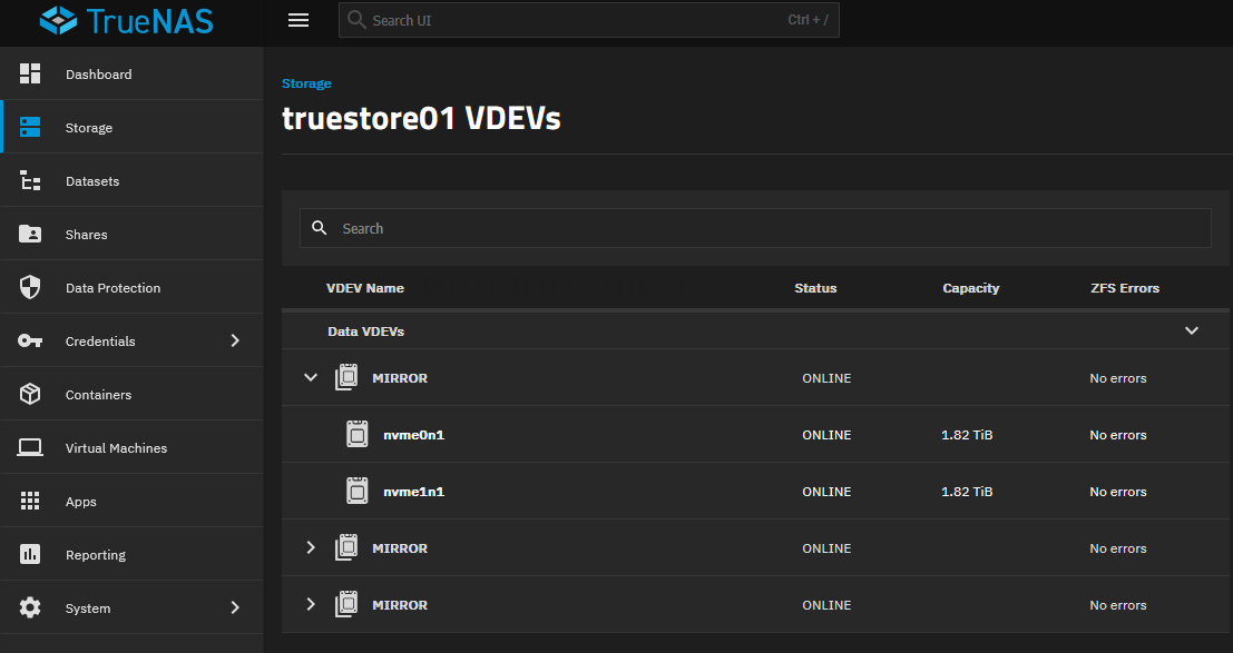 Another look at the truenas vdevs i have configured