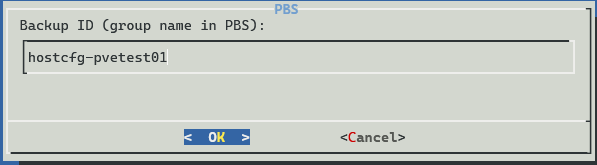 Choose the backup id for the proxmenux host backup
