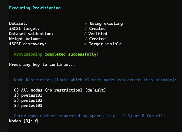 Choose which nodes you want to deploy the configuration to