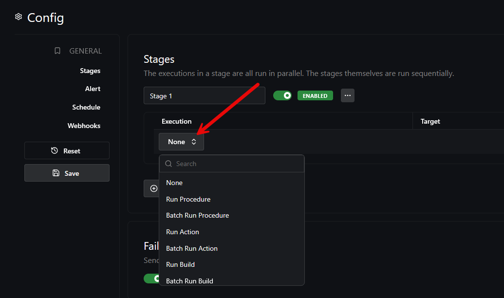 Configuring a procedure in komodo to put various tasks together